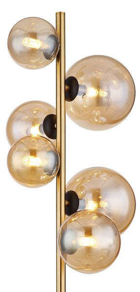 Globo Lampa stojąca Riha, kremowy / amber, salon / jadalnia, szkło