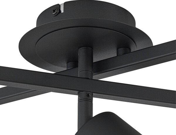Lampa sufitowa Lindby Joffrey, 78 cm, czarna, 5-punktowa, GU10 Joffrey Lindby, możliwość ściemniania, czarny, salon / jadalnia, aluminium, nowoczesny