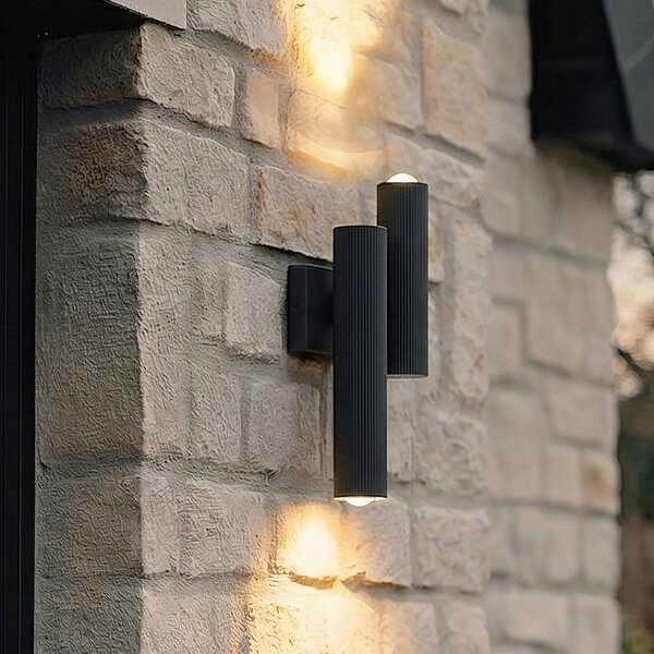 Kinkiet zewnętrzny LED Torvian Lucande, czarny, metal, nowoczesny