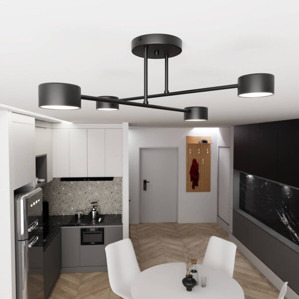 Lampa sufitowa Modus 4 EMIBIG LIGHTING, możliwość ściemniania, czarny, salon / jadalnia, metal, nowoczesny