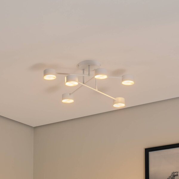 Lampa sufitowa Modus 6 EMIBIG LIGHTING, możliwość ściemniania, biały / opal, salon / jadalnia, metal, nowoczesny