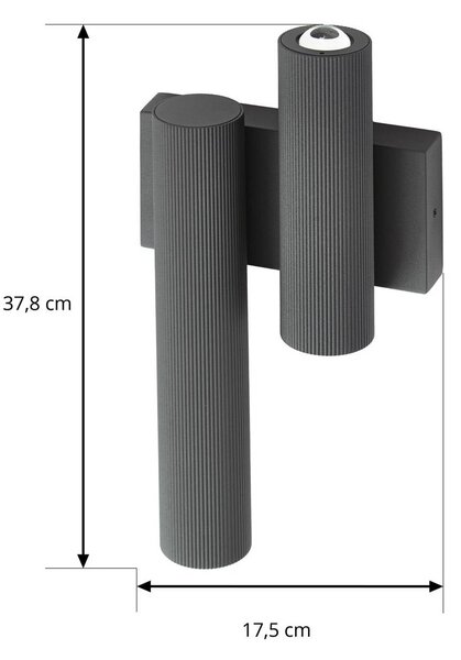 Kinkiet zewnętrzny LED Torvian Lucande, czarny, metal, nowoczesny