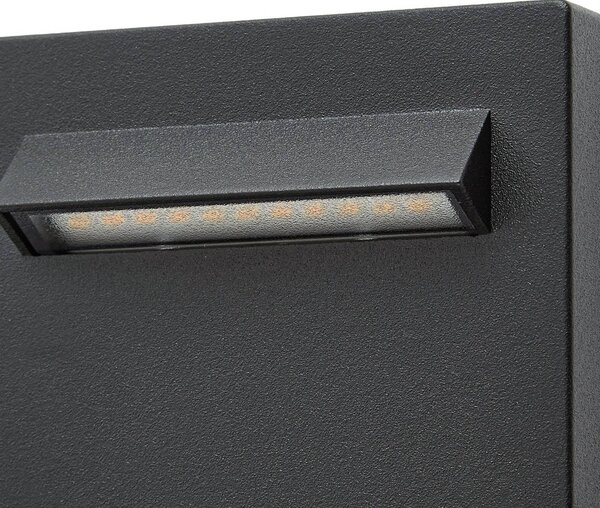 Kinkiet zewnętrzny LED Joril Lucande, czarny, aluminium, nowoczesny