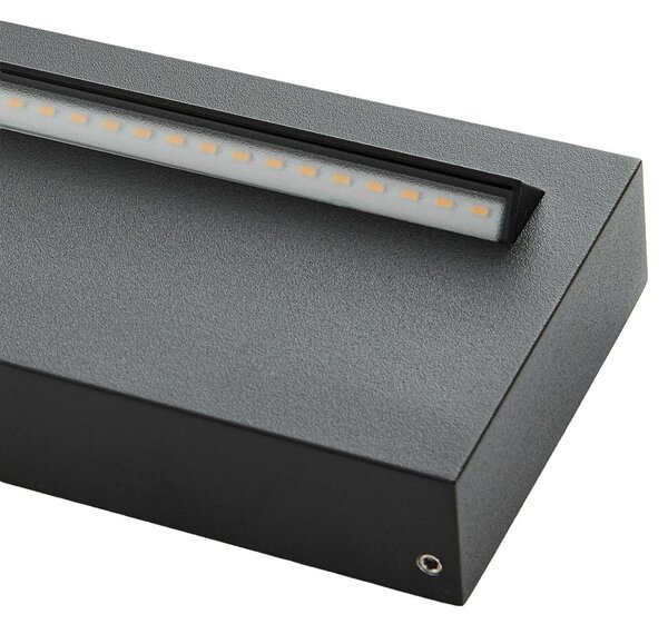 Kinkiet zewnętrzny LED Joril Lucande, czarny, aluminium, nowoczesny