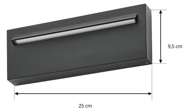 Kinkiet zewnętrzny LED Joril Lucande, czarny, aluminium, nowoczesny