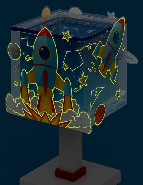 Dalber Lampa stołowa Rocket, niebieski, pokój dziecięcy, tworzywo sztuczne