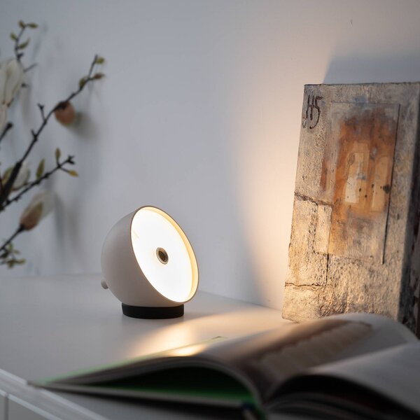 Schöner Wohnen lampa stołowa LED z akumulatorem Bellies, Sandbrise, IP54 możliwość ściemniania, kremowy / amber, salon / jadalnia, metal, skandynawski