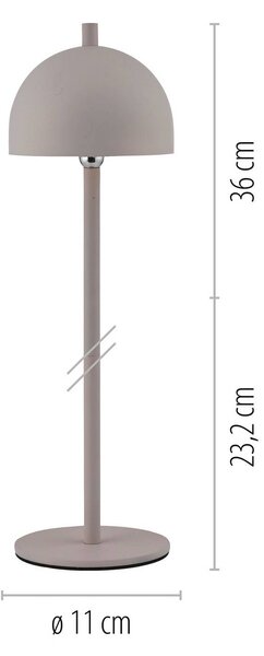 Schöner Wohnen lampa stołowa LED z akumulatorem Bellies, Sandbrise, IP54 możliwość ściemniania, kremowy / amber, salon / jadalnia, metal, skandynawski
