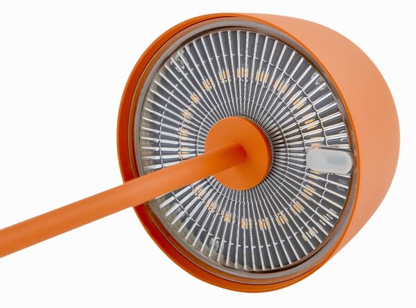 Lindby Arietty, lampa stołowa LED z akumulatorem, pomarańczowa, ściemniana, IP65 Arietty Lindby, możliwość ściemniania, żółty / pomarańczowy, salon / jadalnia, aluminium, nowoczesny