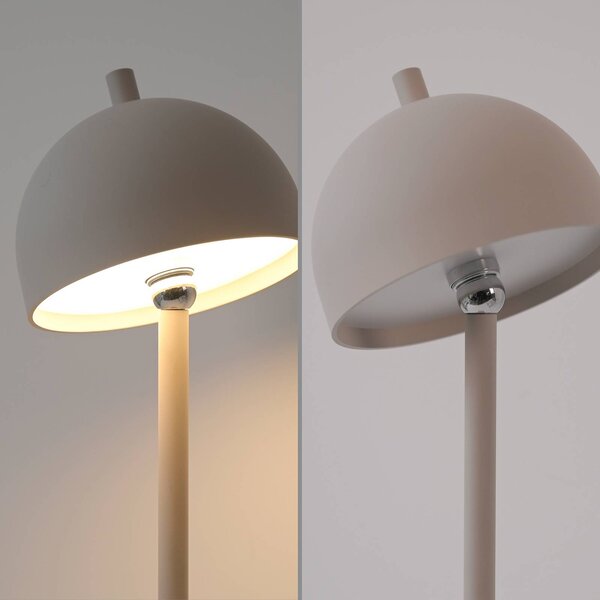 Schöner Wohnen lampa stołowa LED z akumulatorem Bellies, Sandbrise, IP54 możliwość ściemniania, kremowy / amber, salon / jadalnia, metal, skandynawski