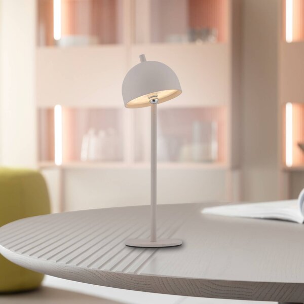 Schöner Wohnen lampa stołowa LED z akumulatorem Bellies, Sandbrise, IP54 możliwość ściemniania, kremowy / amber, salon / jadalnia, metal, skandynawski