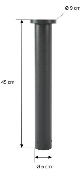 Słupek oświetleniowy LED Cirel Lindby, czarny, aluminium, nowoczesny