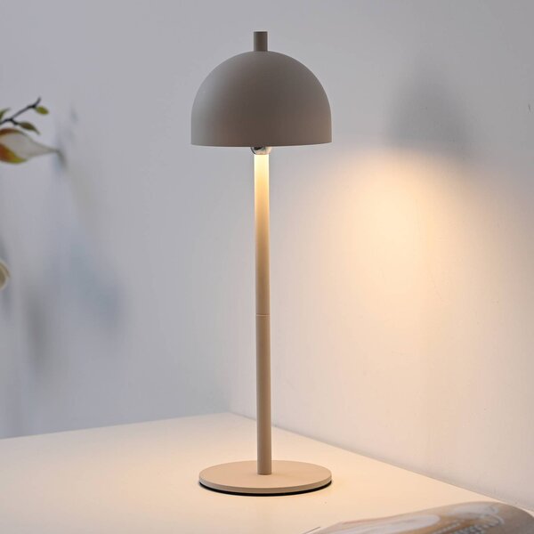 Schöner Wohnen lampa stołowa LED z akumulatorem Bellies, Sandbrise, IP54 możliwość ściemniania, kremowy / amber, salon / jadalnia, metal, skandynawski