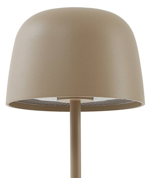 Lindby Arietty, lampa stołowa LED z akumulatorem, beżowa, ściemniana, IP65 Arietty Lindby, możliwość ściemniania, kremowy / amber, salon / jadalnia, aluminium, nowoczesny
