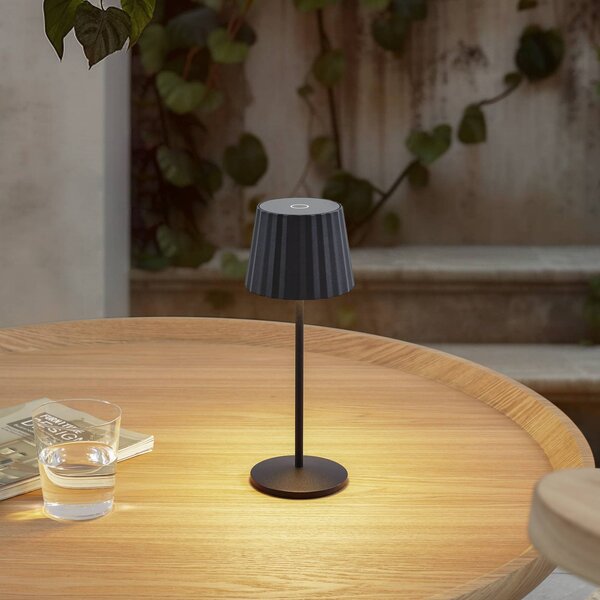 Lindby lampa stołowa LED Esali, czarny, metal, IP65 Esali Lindby, możliwość ściemniania, czarny, salon / jadalnia, aluminium, nowoczesny