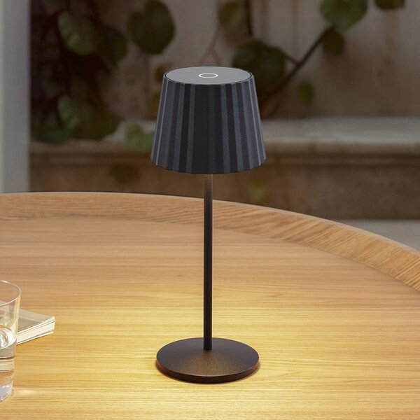 Lindby lampa stołowa LED Esali, czarny, metal, IP65 Esali Lindby, możliwość ściemniania, czarny, salon / jadalnia, aluminium, nowoczesny