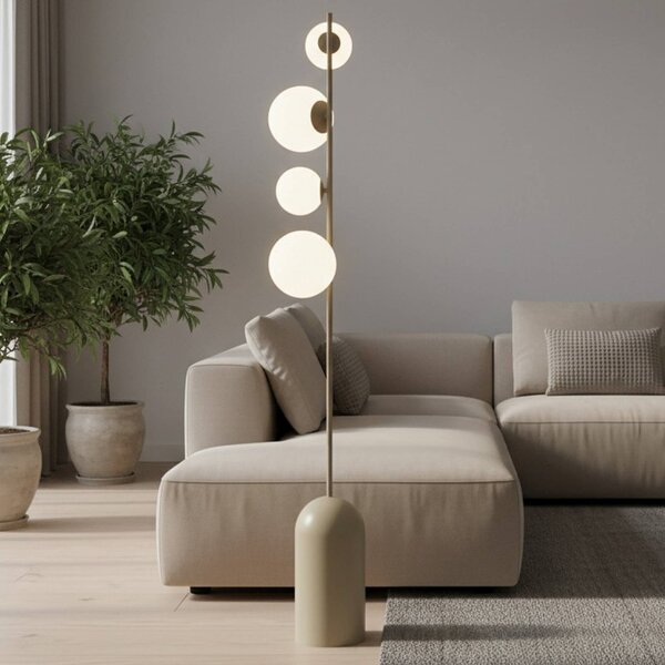 Lampa stojąca Etno LP4 EMIBIG LIGHTING, kremowy / amber, salon / jadalnia, szkło, nowoczesny