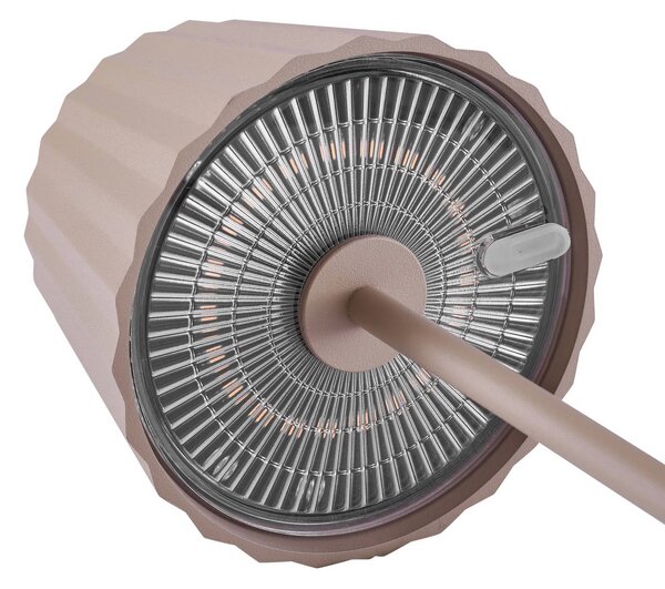 Lindby lampa stołowa LED Esali, beżowa, metal, IP65 Esali Lindby, możliwość ściemniania, kremowy / amber, salon / jadalnia, aluminium, nowoczesny