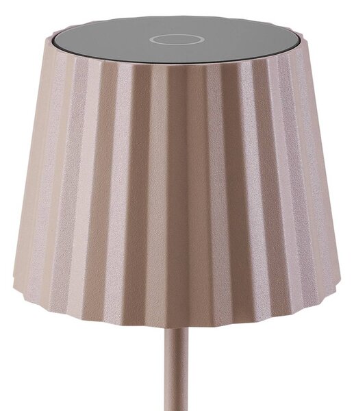 Lindby lampa stołowa LED Esali, beżowa, metal, IP65 Esali Lindby, możliwość ściemniania, kremowy / amber, salon / jadalnia, aluminium, nowoczesny