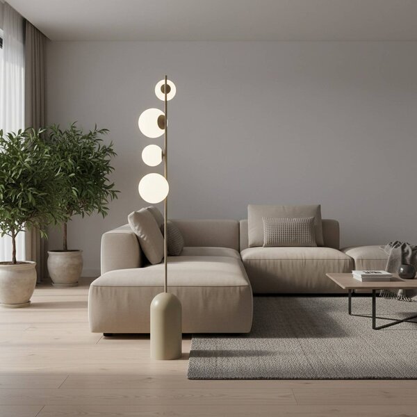 Lampa stojąca Etno LP4 EMIBIG LIGHTING, kremowy / amber, salon / jadalnia, szkło, nowoczesny