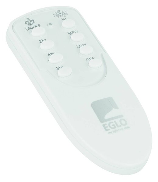 EGLO Wentylator sufitowy Bondi 1, biały matowy, pilot zdalnego sterowania 1, biały / opal, salon / jadalnia, tworzywo sztuczne