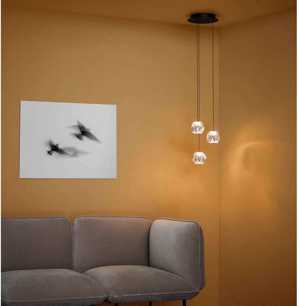 LOOM DESIGN Lampa wisząca Ice Ball 3, możliwość ściemniania, przezroczysty / transparentny, salon / jadalnia, tworzywo sztuczne, nowoczesny