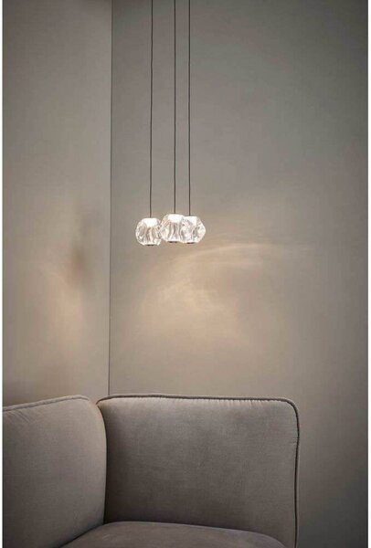 LOOM DESIGN Lampa wisząca Ice Ball 3, możliwość ściemniania, przezroczysty / transparentny, salon / jadalnia, tworzywo sztuczne, nowoczesny
