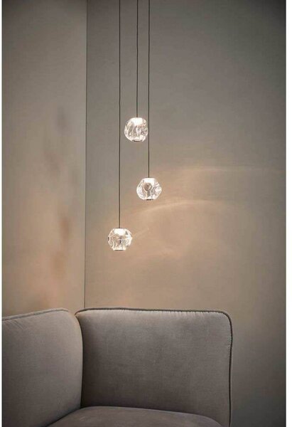 LOOM DESIGN Lampa wisząca Ice Ball 3, możliwość ściemniania, przezroczysty / transparentny, salon / jadalnia, tworzywo sztuczne, nowoczesny