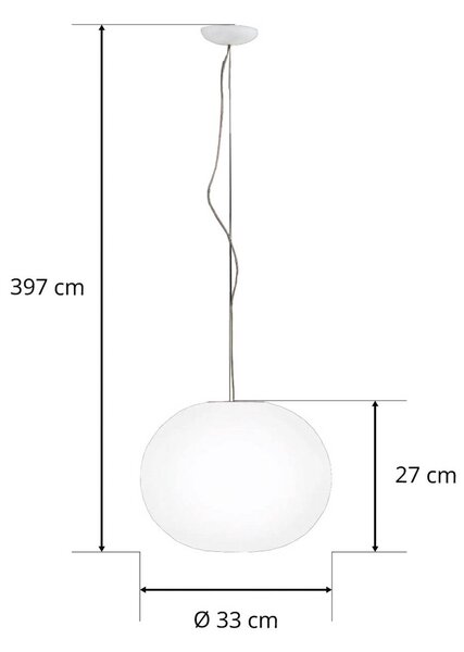 FLOS Lampa wisząca designerska GLO-BALL, możliwość ściemniania, biały / opal, salon / jadalnia, szkło, design