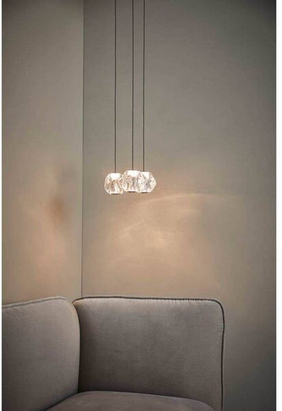 LOOM DESIGN Lampa wisząca Ice Ball 3, możliwość ściemniania, przezroczysty / transparentny, salon / jadalnia, tworzywo sztuczne, nowoczesny