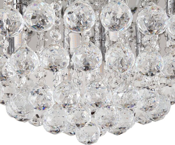 Lampa sufitowa kryształowa Antonino Lindby, możliwość ściemniania, chromowy / srebrny, salon / jadalnia, kryształ, nowoczesny