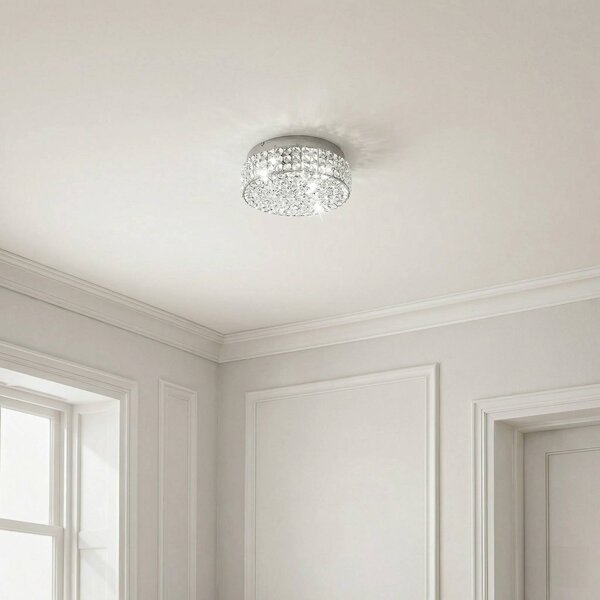 Lampa sufitowa LED Felias Lucande, chromowy / srebrny, sypialnia, nowoczesny