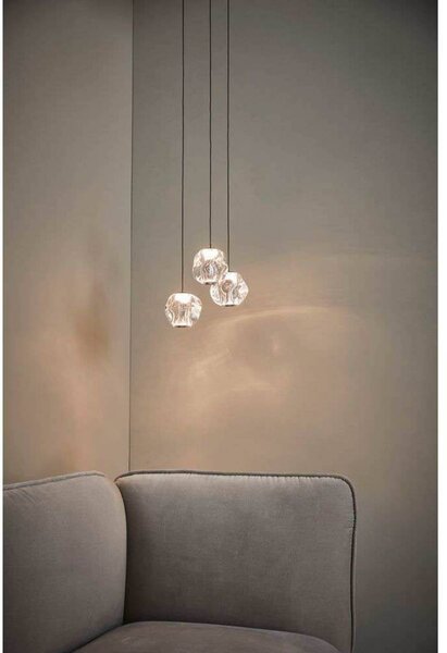 LOOM DESIGN Lampa wisząca Ice Ball 3, możliwość ściemniania, przezroczysty / transparentny, salon / jadalnia, tworzywo sztuczne, nowoczesny