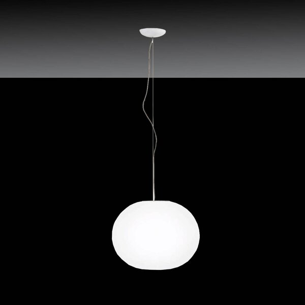 FLOS Lampa wisząca designerska GLO-BALL, możliwość ściemniania, biały / opal, salon / jadalnia, szkło, design
