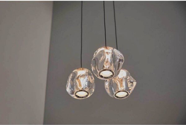 LOOM DESIGN Lampa wisząca Ice Ball 3, możliwość ściemniania, przezroczysty / transparentny, salon / jadalnia, tworzywo sztuczne, nowoczesny