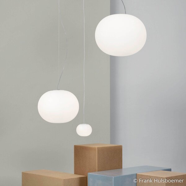 FLOS Lampa wisząca designerska GLO-BALL, możliwość ściemniania, biały / opal, salon / jadalnia, szkło, design