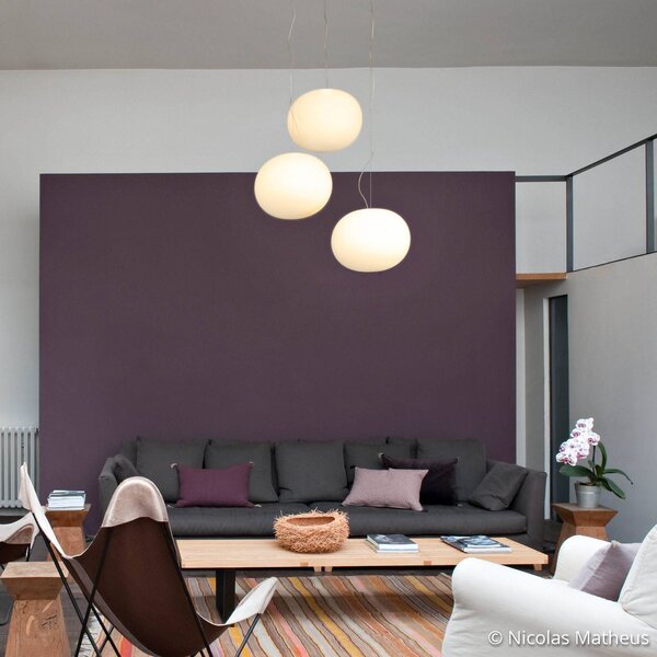 FLOS Lampa wisząca designerska GLO-BALL, możliwość ściemniania, biały / opal, salon / jadalnia, szkło, design