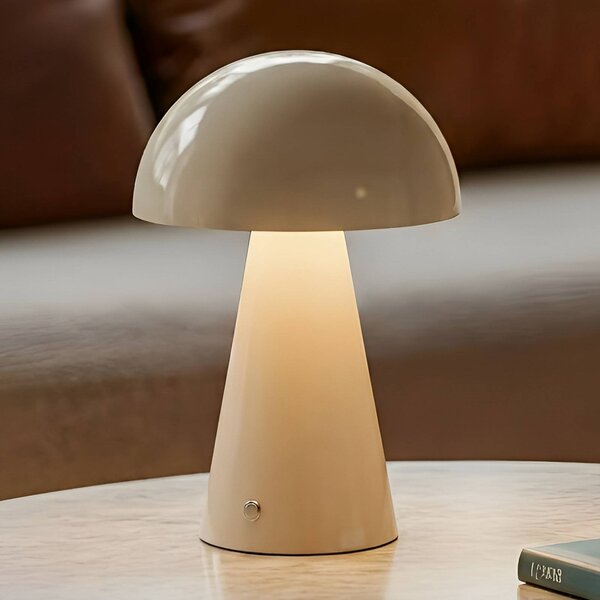 Lampa stołowa LED Nevijo Lindby, możliwość ściemniania, kremowy / amber, salon / jadalnia, metal, nowoczesny