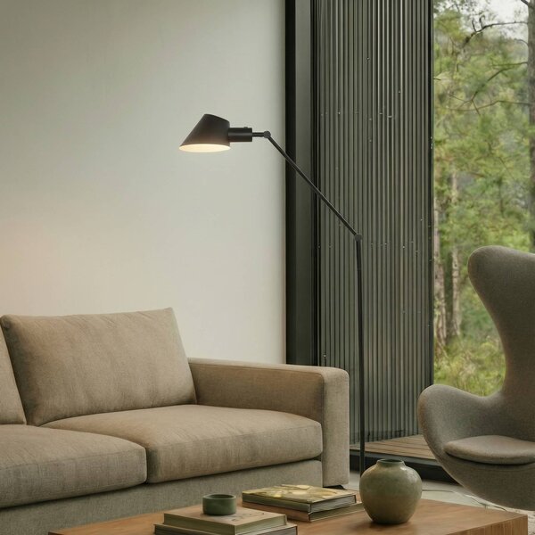 Lampa stojąca Corali Lindby, czarny, salon / jadalnia, metal, nowoczesny