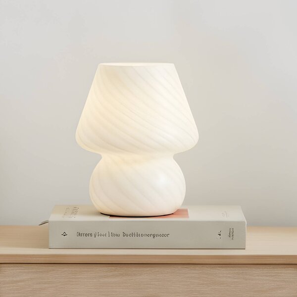 Lampa stołowa Andriana Lindby, biały / opal, salon / jadalnia, szkło, nowoczesny