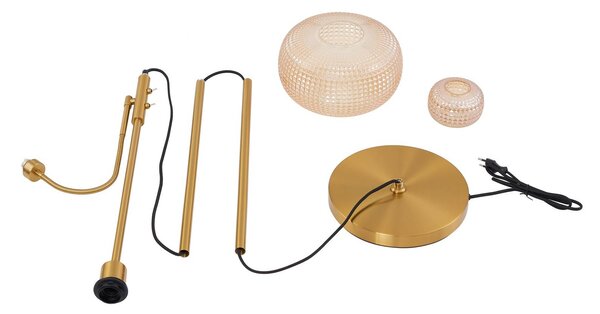 Lampa stojąca Aliette Lindby, mosiężny / złoty, salon / jadalnia, metal, nowoczesny