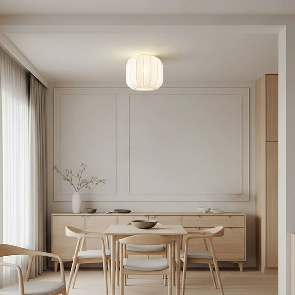 Lampa sufitowa Helin Lindby, możliwość ściemniania, biały / opal, salon / jadalnia, tkanina / materiał / jedwab, skandynawski