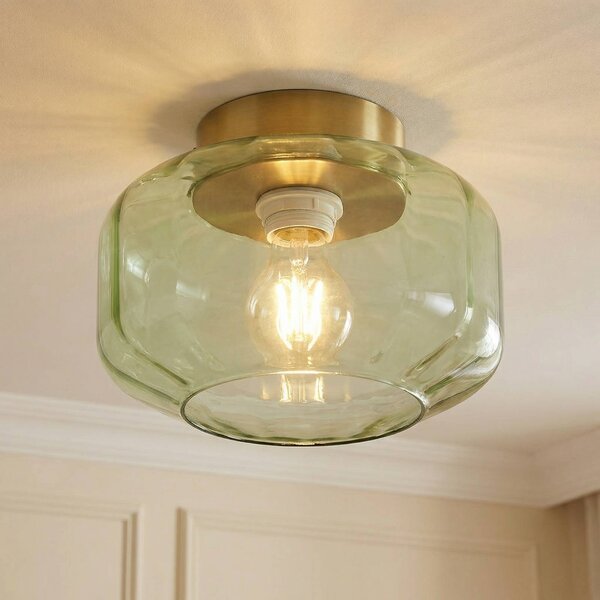 Lampa sufitowa Hildur Lindby, możliwość ściemniania, zielony, salon / jadalnia, szkło
