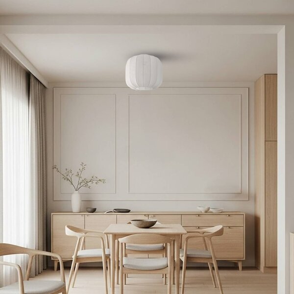 Lampa sufitowa Helin Lindby, możliwość ściemniania, biały / opal, salon / jadalnia, tkanina / materiał / jedwab, skandynawski