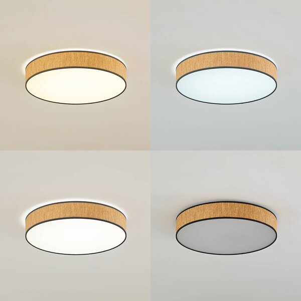 Lampa sufitowa LED Jutis Lindby, jasne drewno, salon / jadalnia, drewno, nowoczesny