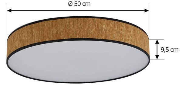 Lampa sufitowa LED Jutis Lindby, jasne drewno, salon / jadalnia, drewno, nowoczesny