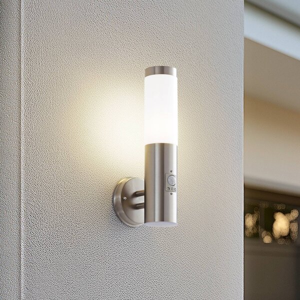 Lampa zewnętrzna z czujnikiem ruchu Kristof Lindby, aluminiowy / szary / cynkowy, stal szlachetna, nowoczesny