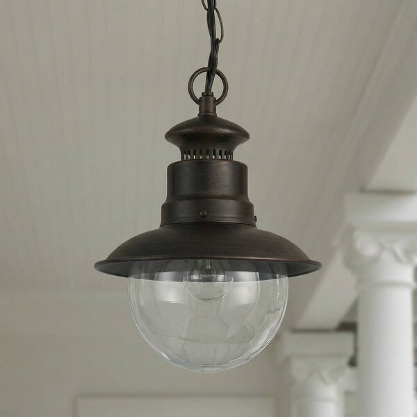 Lampa wisząca zewnętrzna Lindby Eddie, rdza, metal, IP44, E27 Eddie Lindby, możliwość ściemniania, brązowy / rdzawy, dworkowy / rustykalny