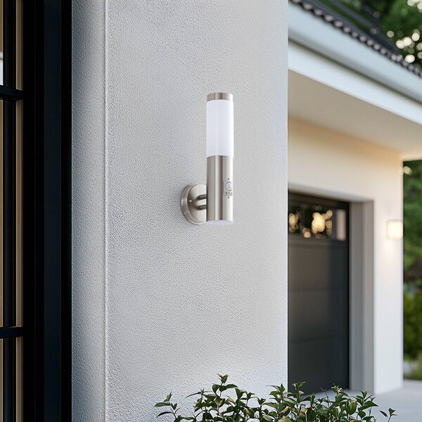 Lampa zewnętrzna z czujnikiem ruchu Kristof Lindby, aluminiowy / szary / cynkowy, stal szlachetna, nowoczesny