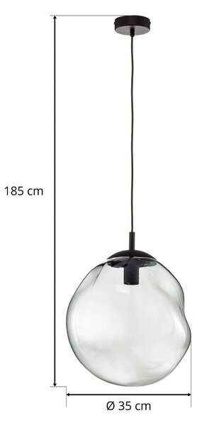 Lampa wisząca szklana Sol TK Lighting, możliwość ściemniania, przezroczysty / transparentny, salon / jadalnia, szkło, nowoczesny